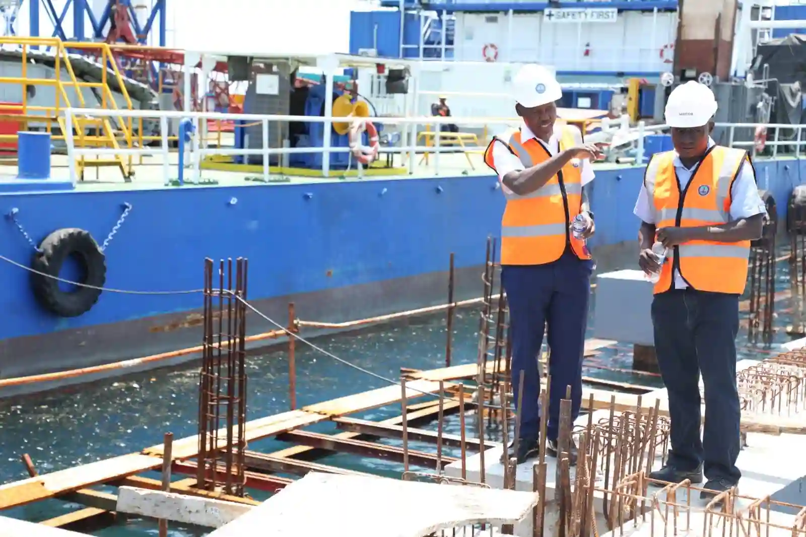 Captain William Ruto at the construction site of flagship project of Kenya Ports Authority - Shimoni Fish Port