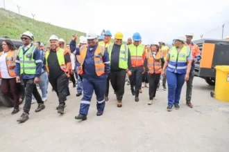 Deputy Ministers of Water and Sanitation David Mahlobo and Sello Seitlholo visited the Lesotho Highlands Water Tunnel, Image: facebook