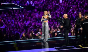 Rita Ora while hosting the 2024 MTV EMAs 