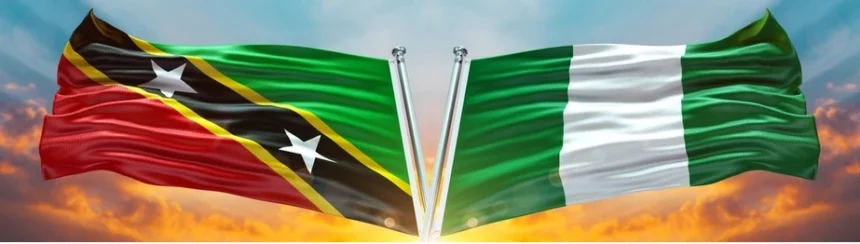 St. Kitts and Nevis flag (left) and Nigeria flag (right)