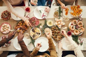 Representative image of people eating vegan food in Cape Town 