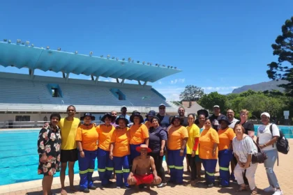 Recreation and Parks Department from City of Cape Town at the re-opened community pools for this summer season