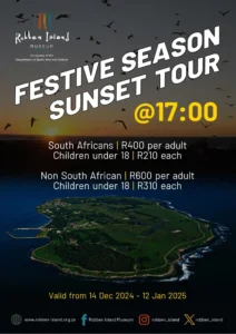 Poster for Robben Island Museum festive season sunset tour