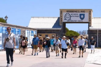 Tourists at Robben Island Museum, Cape Town