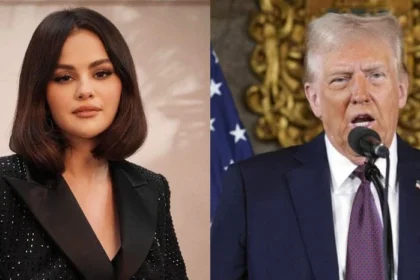 Selena Gomez (left) and Donald Trump (right)