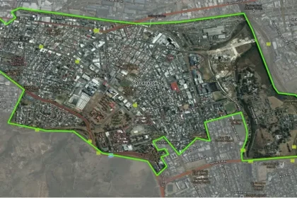 Map of observatory area for upgradation work in Cape Town
