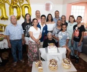 Aunt Doris with her family on her 100th birthday