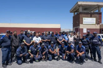 Councillor Zahid Badroodien with Security and Protection Unit