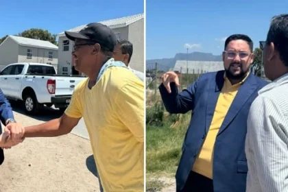 Councillor Pophaim at inspection of Valhalla Park Housing Project site