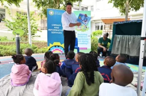 Mayor Geordin Hill-Lewis at hospital halls while celebrating WRAD in Cape Town