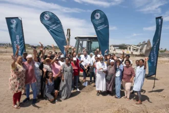 Councillor Carl Pophaim at Edward Avenue Housing project site in Cape Town