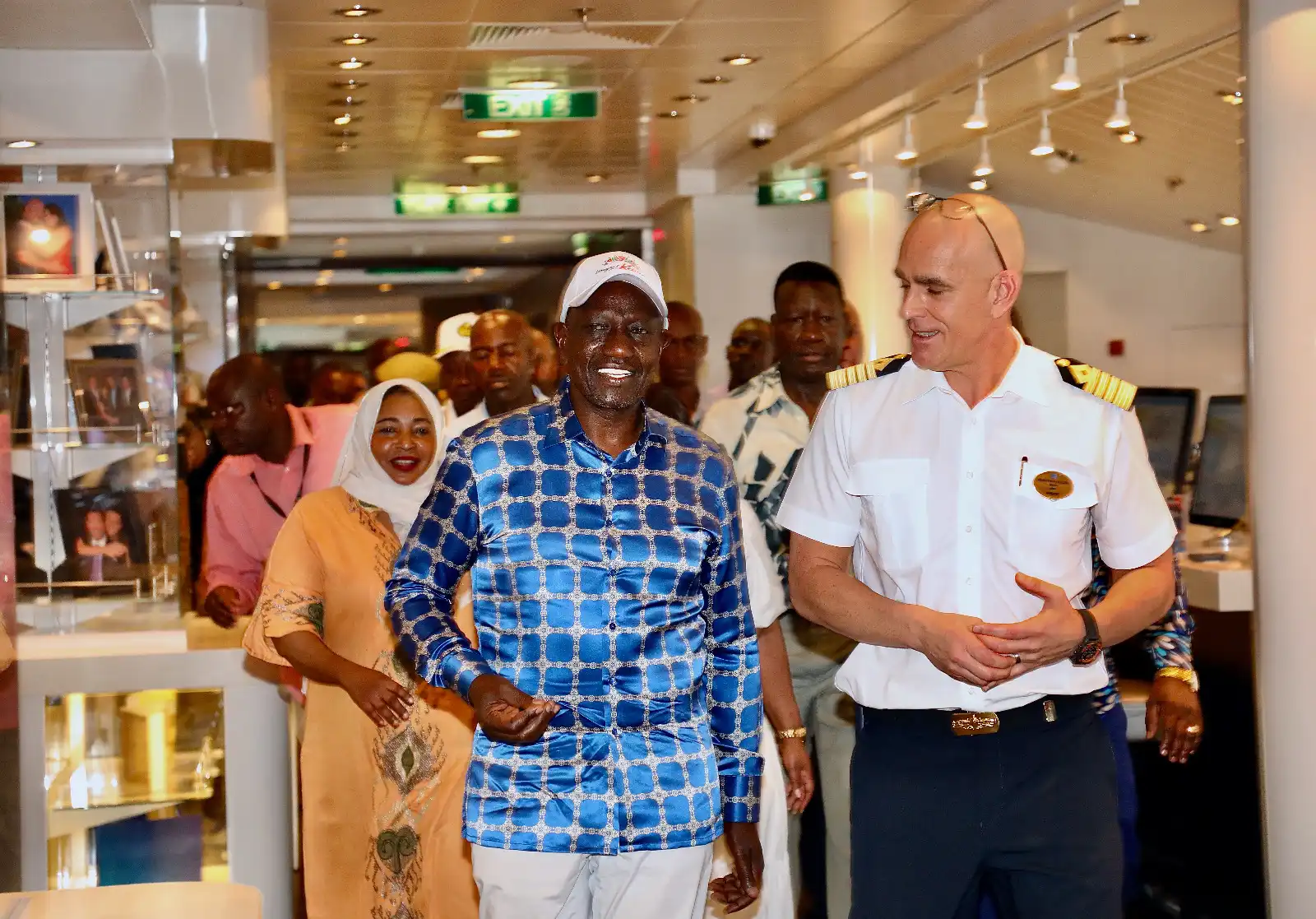 President William Samoei Ruto during the arrival of MV Norwegian Dawn at Port of Mombasa in Kenya