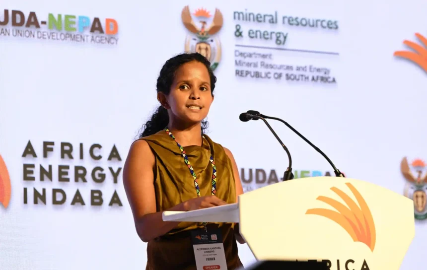 Alderman Xanthea Limberg at Africa Energy Indaba in Cape Town