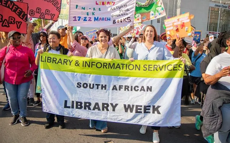 Councillor Francine Higham at South African National Library Week Road March in Cape Town