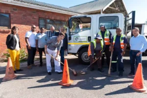(L-R)Christopher Diedericks, Mphumzi Nogemane, Gilbert Titus, Hilton Scholtz, Jade Oliver, Dalene Campbell, Jeremy Swarts, Siphokazi Ndlame, Desmond Hardenberg and Brendon Fortuin.