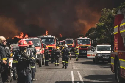 Photograph shared by Volunteer Wildfire Services of Tokai Wildfire in Cape Town