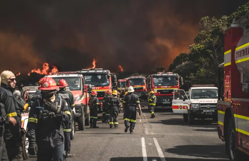 Photograph shared by Volunteer Wildfire Services of Tokai Wildfire in Cape Town