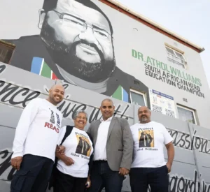 Deputy Mayor Eddie Andrews of Cape Town with team during honouring Dr. Athol Williams 