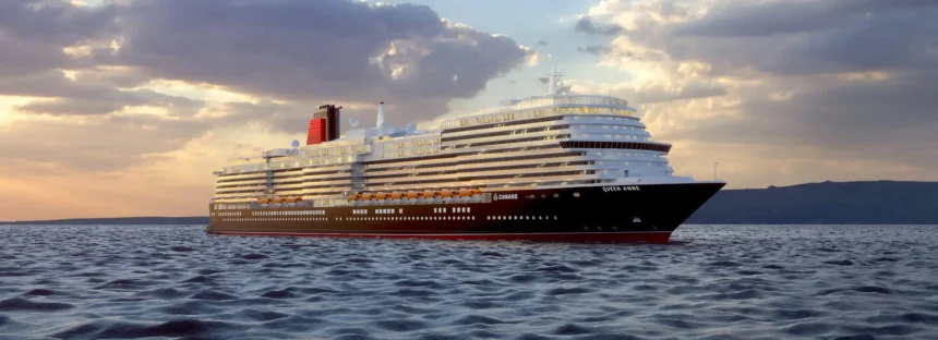 British Cruise Liner Cunard's Queen Anne at Cape Town