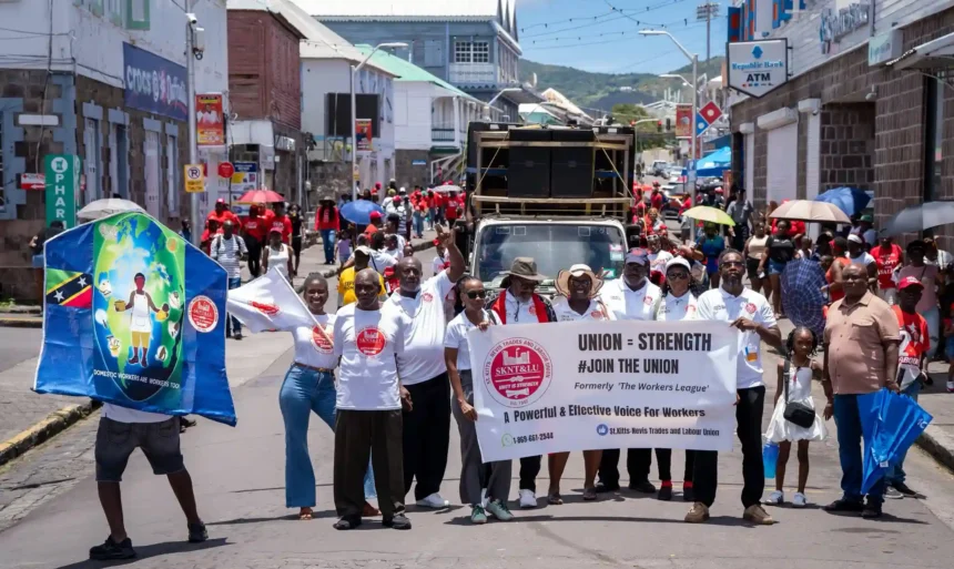 St. Kitts and Nevis on streets of Basseterre for labour March with Purpose