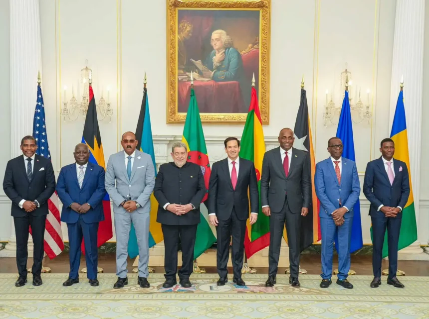 PM Terrance Drew with other Caribbean ministers at high level meeting to meet Marco Rubio