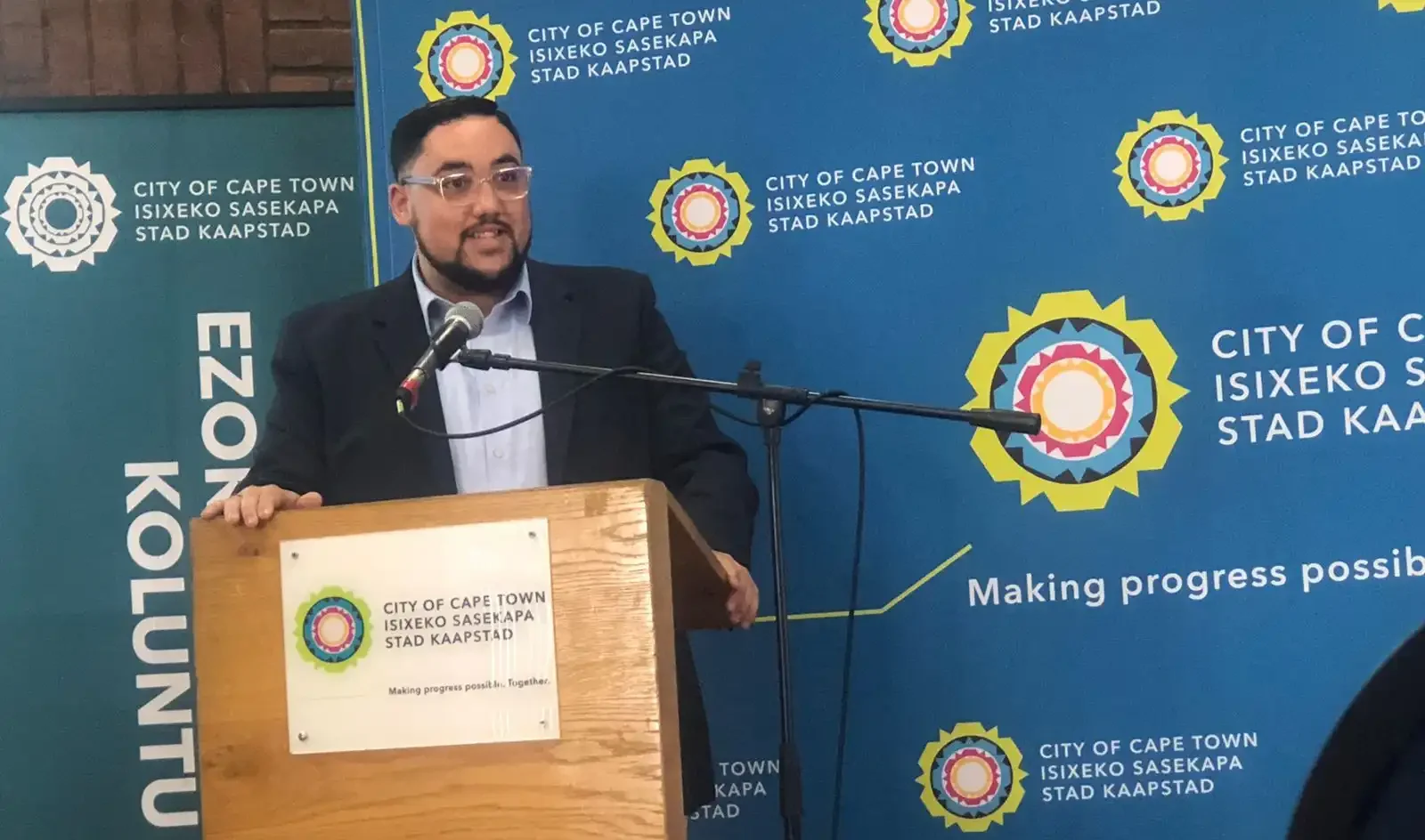 Councillor Carl Pophaim while releasing statement over City of Hope through Human Settlements Delivery in Cape Town