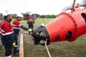 Zeekoevlei Dredger being assembled in False Bay Nature Reserve in Cape Town