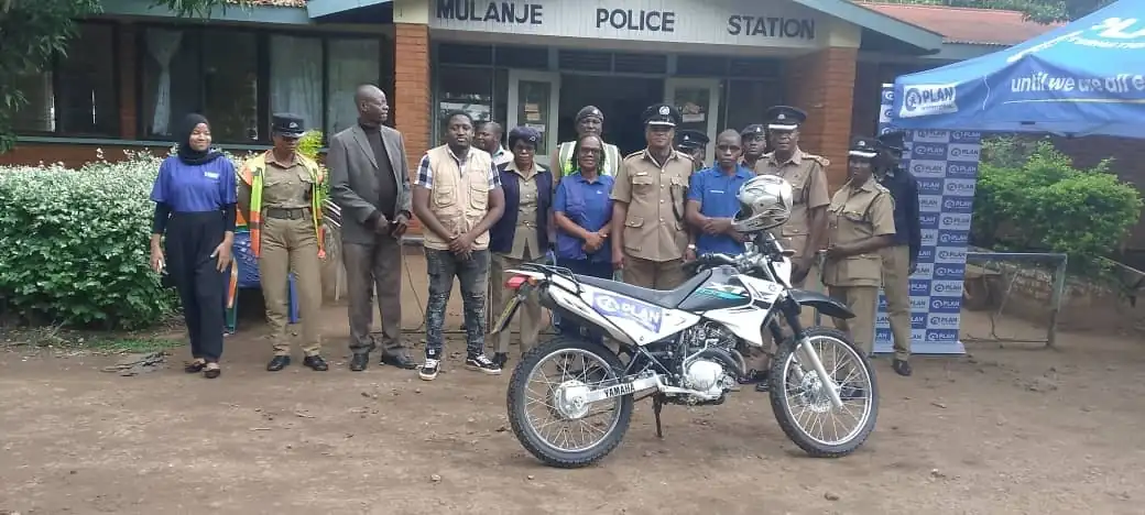 Plan Malawi Donates motorcycle to Mulanje Police Station, Image: facebook