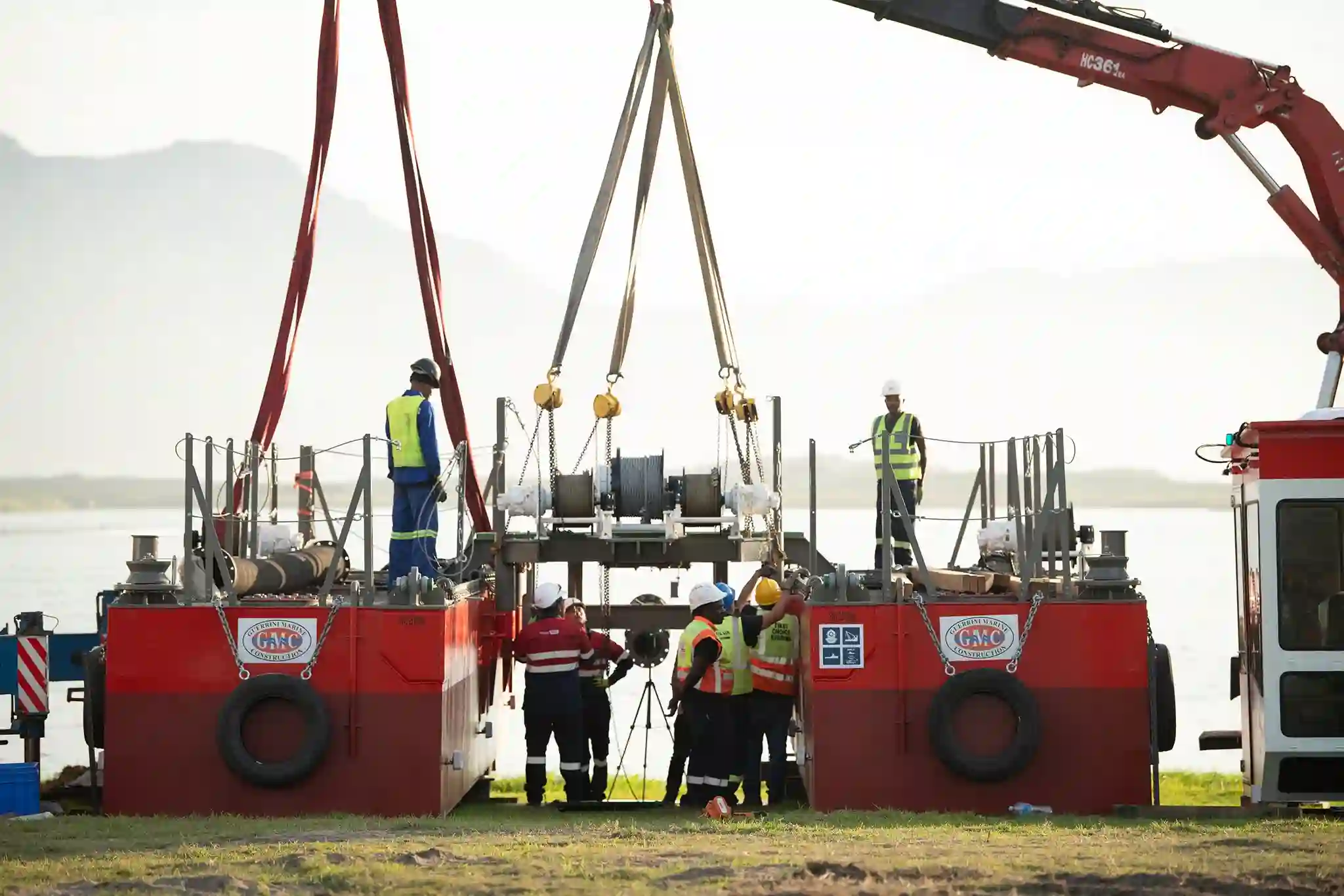 Zeekoevlei Dredger being assembled in False Bay Nature Reserve in Cape Town