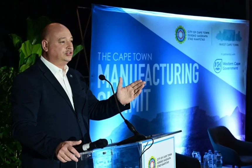 Alderman James Vos at Cape Town Manufacturing Summit at City Hall