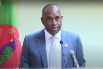 PM Roosevelt Skerrit of Dominica at Press Conference