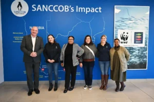 Alderman James Vos with SANCCOB team in Cape Town
