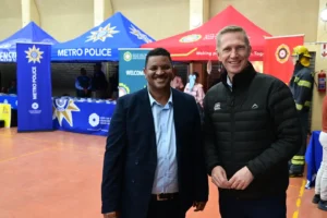 Alderman JP Smith with Councillor Allister Lightburn at Career expo hosted by Cape Town for young learners