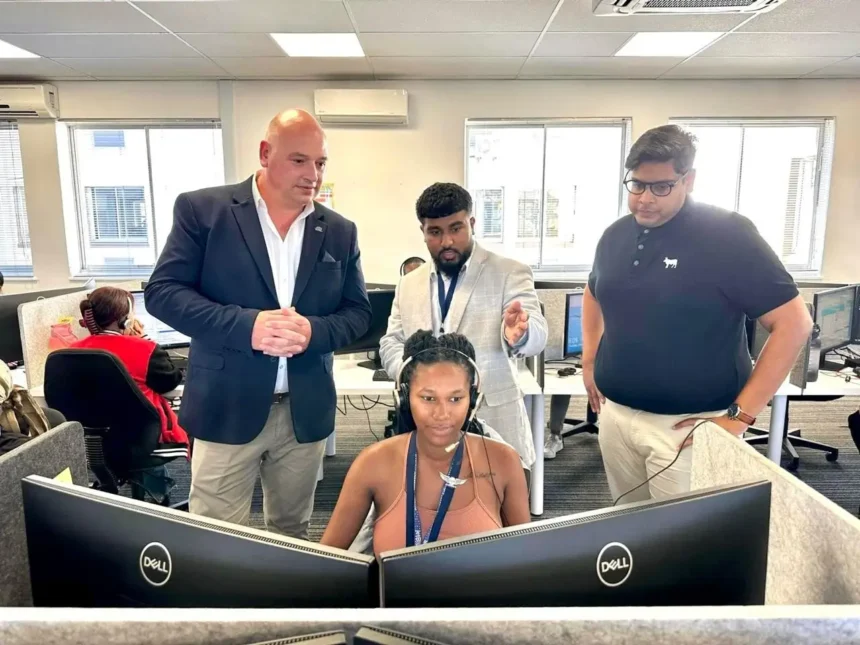 Alderman James Vos inspecting CapeBPO new hired employees