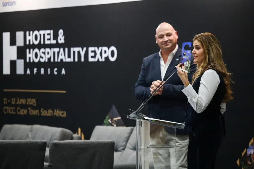 Alderman James Vos during the launch of new Door Hangers at Hotel and Hospitality Expo Africa, Cape Town
