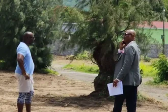 Geoffer Hanley at Basseterre High School Construction Site in St. Kitts and Nevis