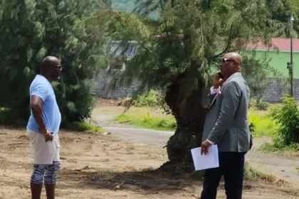 Geoffer Hanley at Basseterre High School Construction Site in St. Kitts and Nevis