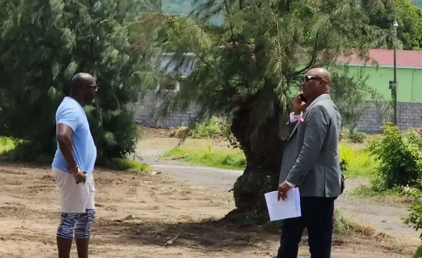Geoffer Hanley at Basseterre High School Construction Site in St. Kitts and Nevis
