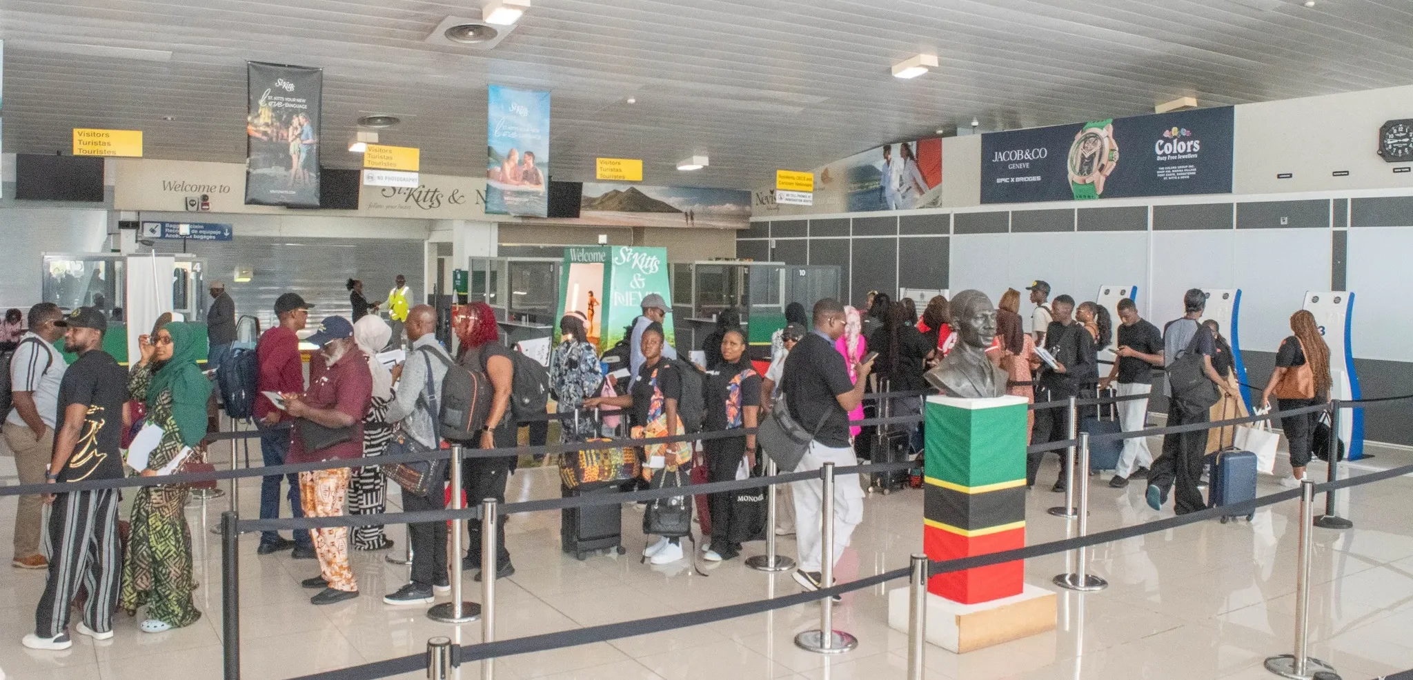 Nigerian delegates arrived in Air Peace flight at St. Kitts and Nevis airport