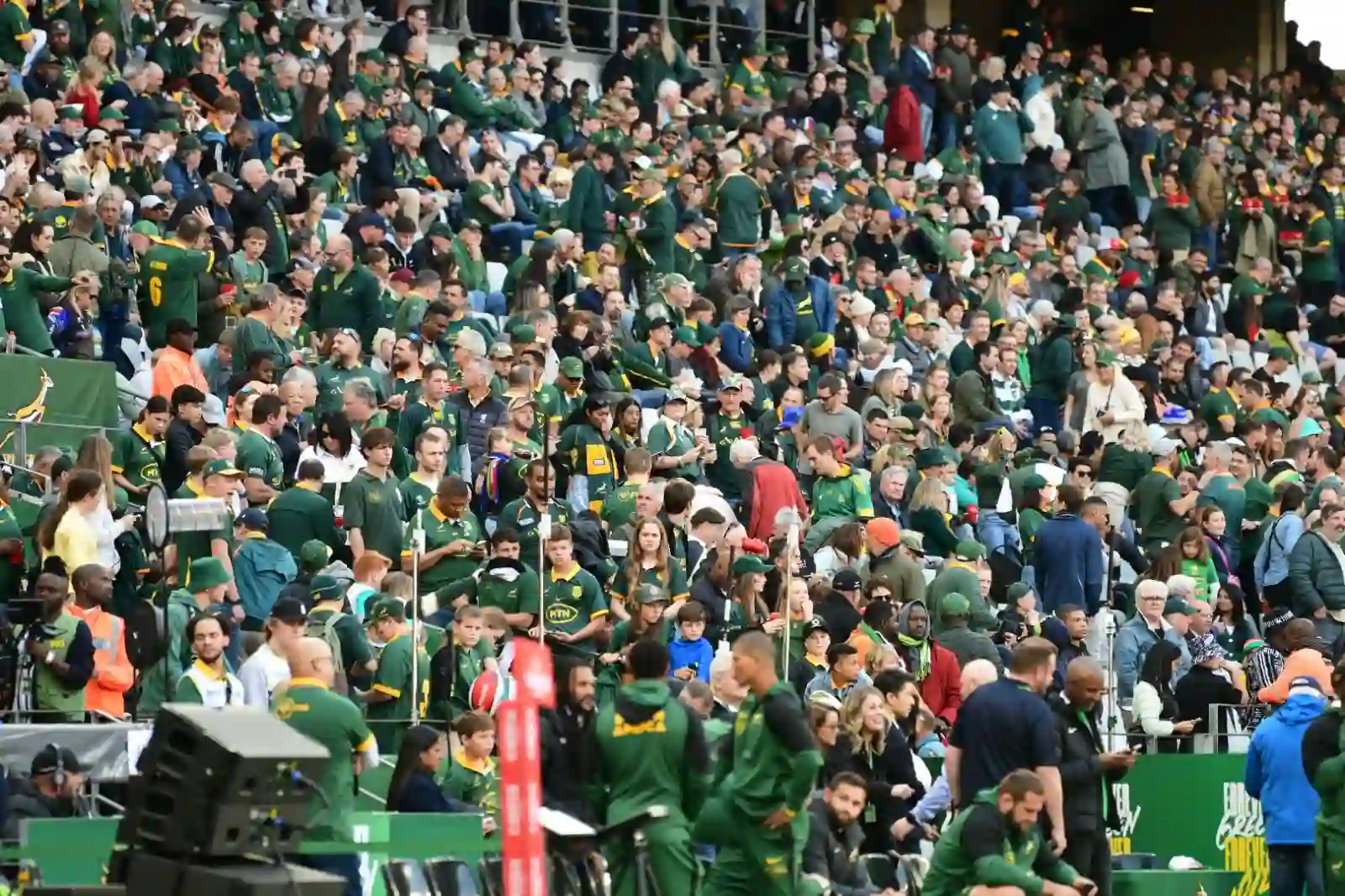 Audience at the bleachers of DHL Stadium on the Game Day in Cape Town