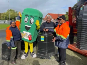 City officials distributing Home Composting Bins in Cape Town