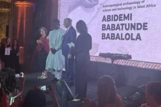 Archaeologist – Abidemi Babalola while receiving The 2025 Dan David Prize in Italy