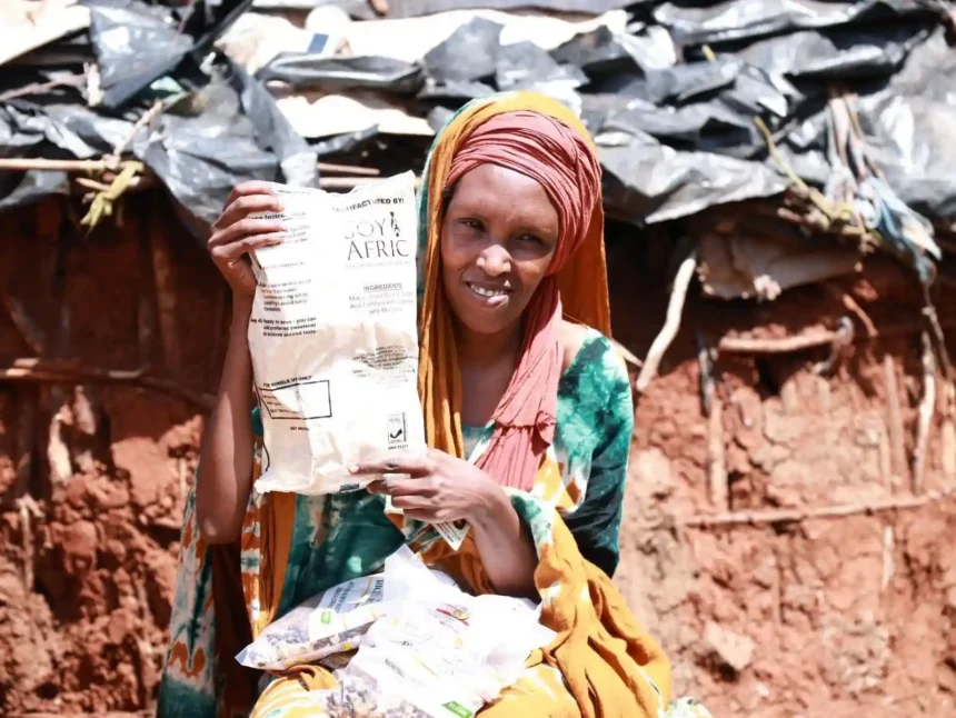 African person who received the Nutritional Support from the Spread Truth Africa and Midwest Food Bank in South Africa