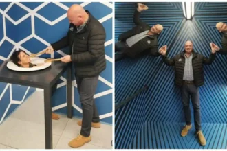 Alderman James Vos at Museum of Illusions in Cape Town