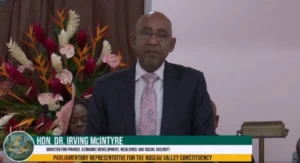 Finance Minister - Dr. Irving McIntyre while presenting Dominica Budget 2025 