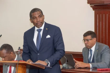 Prime Minister Dr. Terrance Drew during the National Assembly, St. Kitts and Nevis