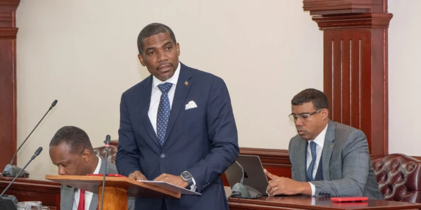 Prime Minister Dr. Terrance Drew during the National Assembly, St. Kitts and Nevis