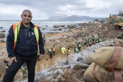 Deputy Mayor Eddie Andrews at Old Seawall, Surfer's Corner in Cape Town