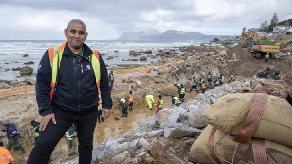 Deputy Mayor Eddie Andrews at Old Seawall, Surfer's Corner in Cape Town