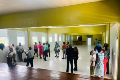 Grand Bay/Dubique community people at Multipurpose Facility Building in Dominica